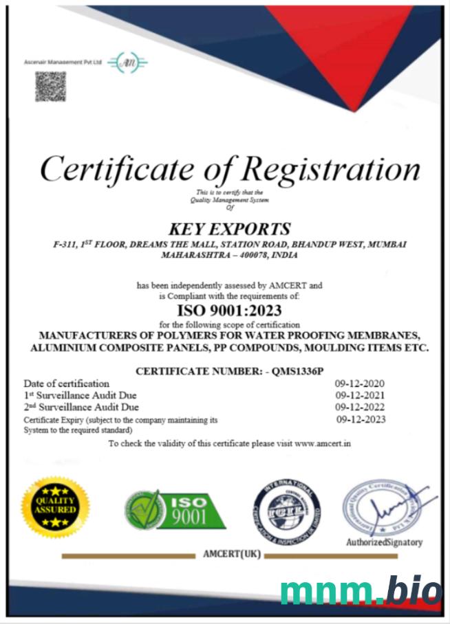 Indie Key Export vcertyfikat of registration Word i szablon PDF